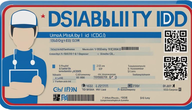 A disability ID card and supporting documents.